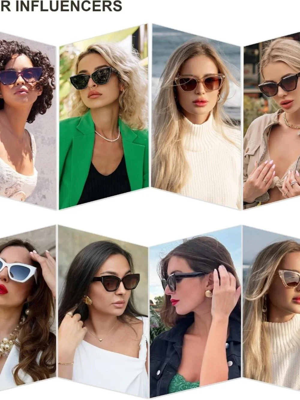 Trendy Irregular Cat Eye Polarized Sunglasses - UV400 Protection, Medium Size